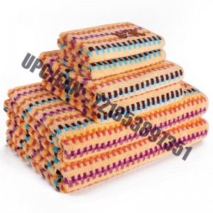 JMD DỆT khô 100% cotton, thêu hoạt hình chú gấu nhỏ, bộ khăn tắm nhuộm nhiều màu Jacquard, bộ 6 bông hoa (màu cam)