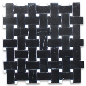 Gạch khảm xương cá Nero marquina 1x3
