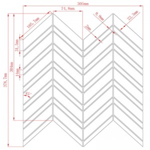 Carrara bianco mài chevron đa sàn khảm đá cẩm thạch