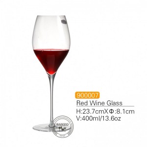 SANZO Black Thân cây Lismore Balloon Wine Glass Handmade Chì pha lê miễn phí Pha lê Kính dày