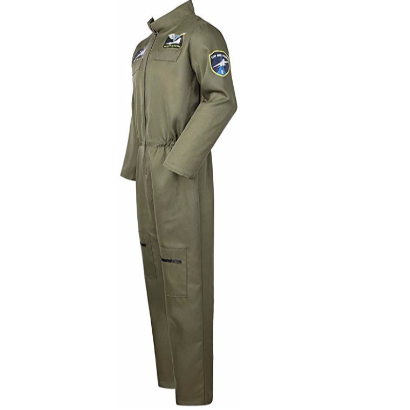 Bộ đồ bay phi công dành cho nam giới không quân Fighter Jumpsuit Trang phục phù hợp cho người lớn với miếng vá và túi thêu