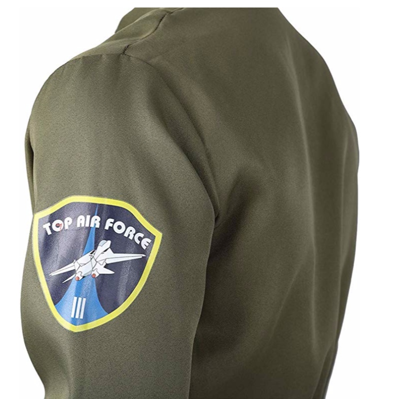 Bộ đồ bay phi công dành cho nam giới không quân Fighter Jumpsuit Trang phục phù hợp cho người lớn với miếng vá và túi thêu