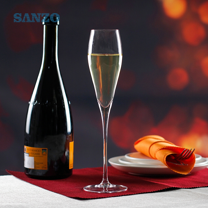 SANZO Blown Champagne Glass Tùy chỉnh tay thổi Sáo Champagne Sáo nhựa