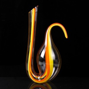 Sanzo sản phẩm mới thổi bằng tay pha lê đỏ rượu vang carafe tròn thủy tinh decanter cho quà tặng
