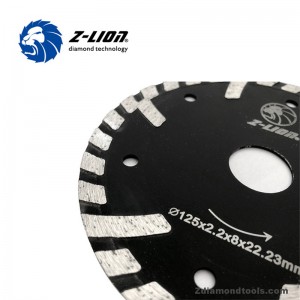 Lưỡi cưa đá granit sóng ZL-HB06 với răng được bảo vệ dài và ngắn để cắt đá