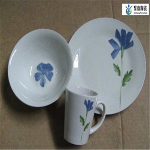 bữa tối sứ-12 mảnh sứ ăn tối với decal cắt