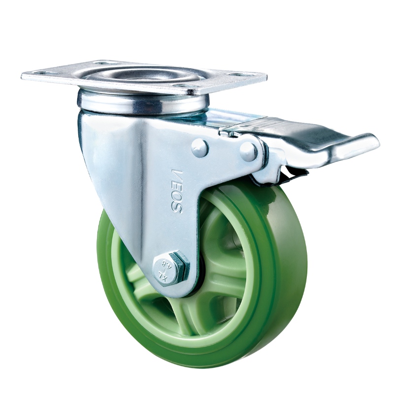 Medium Duty - Vỏ mạ Chrome với bánh xe TPE màu xanh lá cây