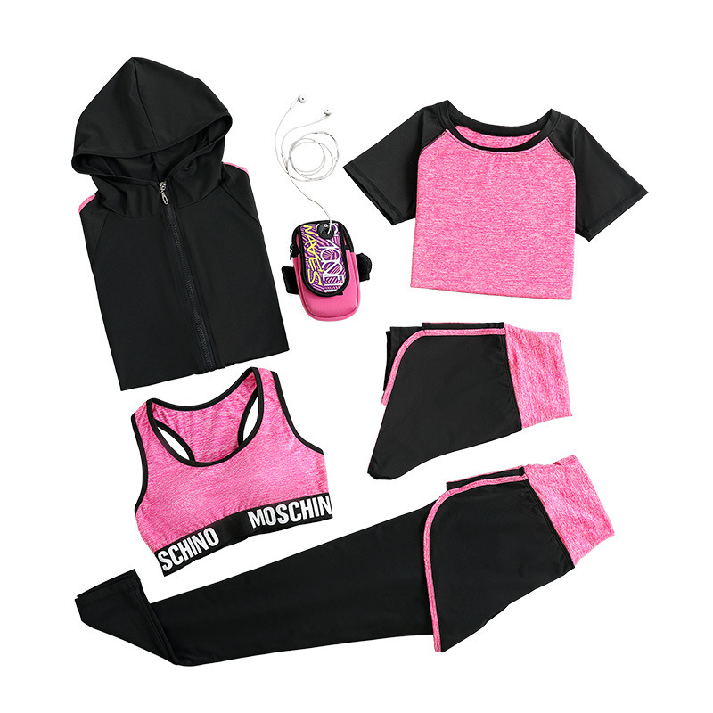 FDMF003- Bộ đồ thể thao nữ 5 cái Phù hợp với thể dục Yoga Chạy bộ đồ thể thao