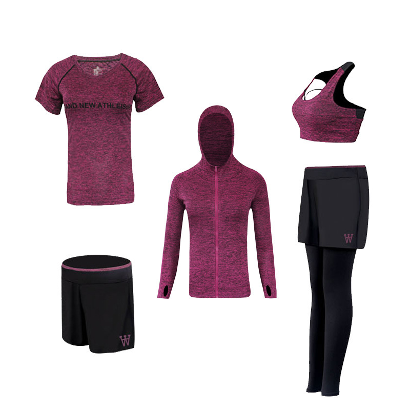FDMF007- Bộ đồ thể thao nữ 5 cái Phù hợp với thể dục Yoga Chạy bộ đồ thể thao