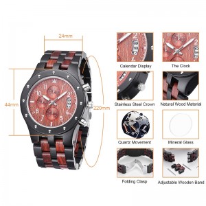 Đồng hồ nam Đàn ông Đồng hồ đeo tay tự động Gỗ Kim loại Cân bằng Bánh xe Đồng hồ