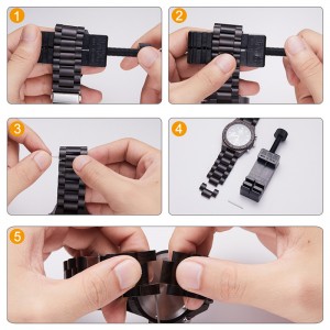 Đồng hồ bằng gỗ Đồng hồ nam Chronograph màu đen đa chức năng thân thiện với môi trường