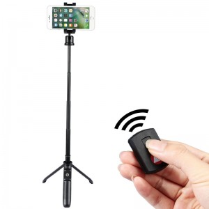 KINGJOY 5 phần Mini Selfie Stick có chân gập để thay đổi thành chân máy với điều khiển bluetooth