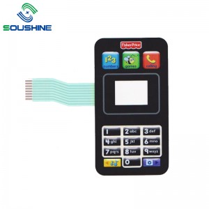 OEM chất lượng cao 6 nút bàn phím màng dập nổi với đầu nối