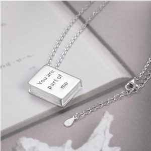 925 sterling bạc bộ nhớ hỏa táng cuốn sách mặt dây chuyền cây vòng cổ trang sức