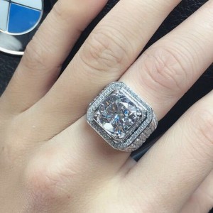 Đàn ông nhẫn zirconia đàn ông nhẫn đính hôn 925 sterling bạc nhẫn hứa cho nam giới nhẫn cưới mens