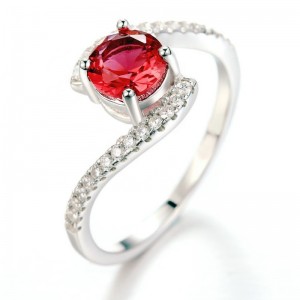 Nhẫn đính hôn cho phụ nữ Amethyst khối zirconia nhẫn ruby ​​nhẫn hứa hẹn nhẫn