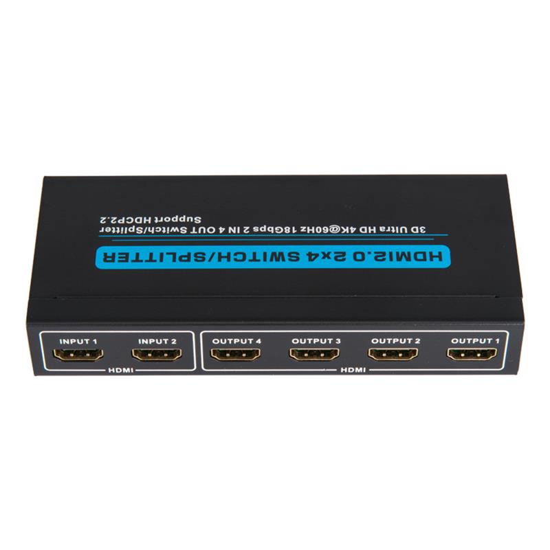 V2.0 HDMI 2x4 Switch / Splitter Hỗ trợ 3D Ultra HD 4Kx2K @ 60Hz HDCP2.2