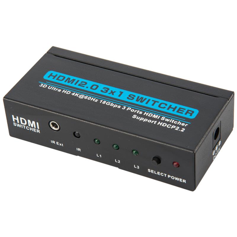 Bộ chuyển đổi HDMI 3x1 V2.0 Hỗ trợ 3D Ultra HD 4Kx2K @ 60Hz HDCP2.2
