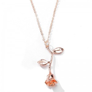 ROSE GOLD ROSE PENDANT GEMSTONE NỀN TẢNG PHỤ NỮ NỀN TẢNG 925