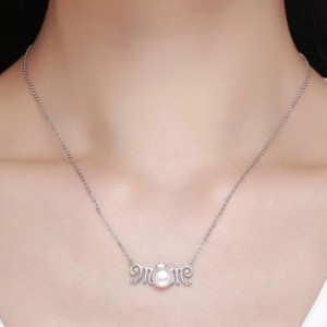 Vòng cổ ghi nhớ cho mặt dây chuyền ngọc trai mẹ 925 sterling bạc vòng cổ