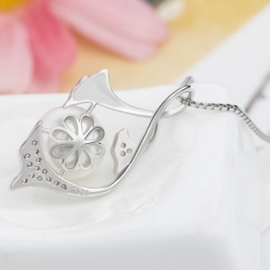 Mặt dây chuyền ngọc trai nàng tiên cá cho nữ 14 k vàng 925 sterling bạc