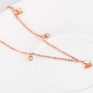 Mặt dây chuyền hình đôi bướm hình khối zirconia cho nữ 14k vàng 925 sterling bạc 18k vàng hồng
