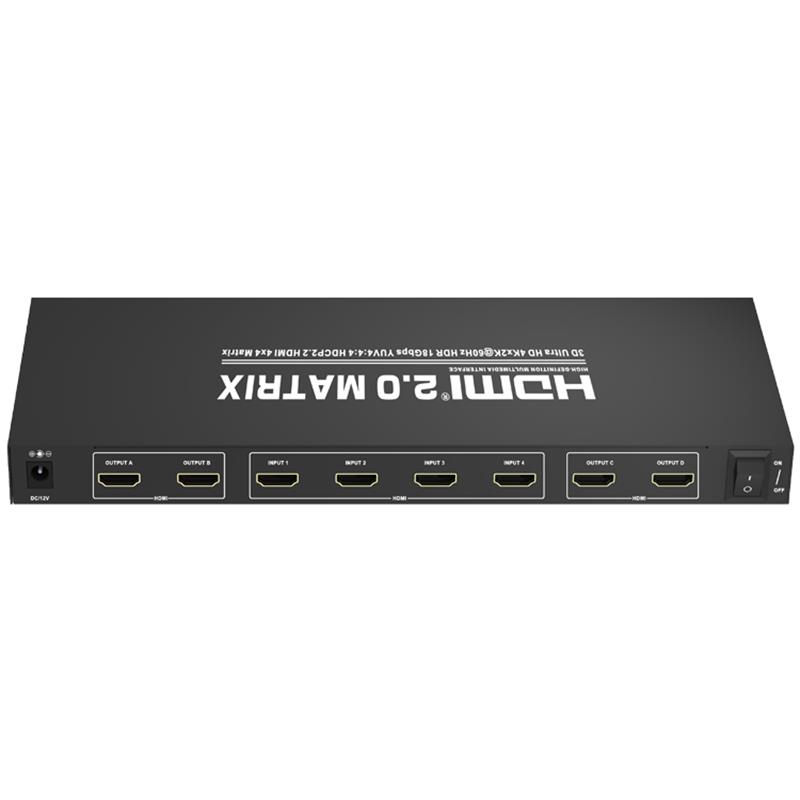 V2.0 HDMI 4x4 Matrix Hỗ trợ Ultra HD 4Kx2K @ 60Hz HDCP2.2 18Gbps