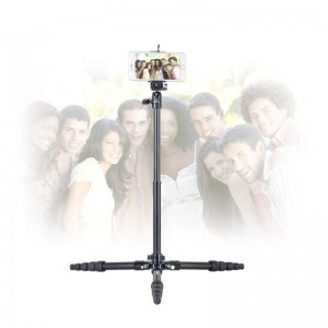 Kingjoy SF056 Bộ dụng cụ ba chân có thể gập lại 5 phần với góc chụp thấp và cột trung tâm có thể được sử dụng làm monepad