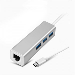 USB loại C sang LAN (1000M) + Bộ điều hợp trung tâm USB 3.0x3