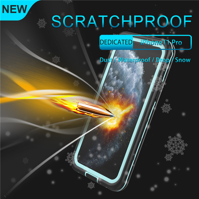 Ốp lưng chống nước tốt nhất iphone 11 pro case chống nước lifeproof chống nước iphone 11 pro (màu xanh) có nắp lưng trong suốt