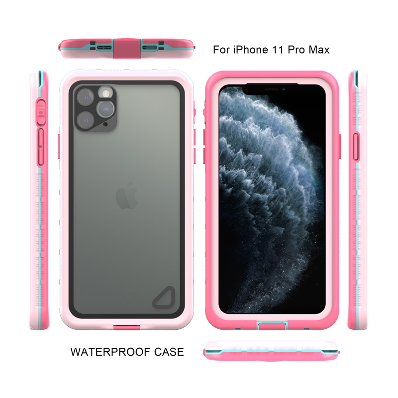 Ốp lưng chống nước túi chống bụi iphone 11 pro max case khô vỏ điện thoại di động chống nước (màu hồng) có nắp lưng trong suốt