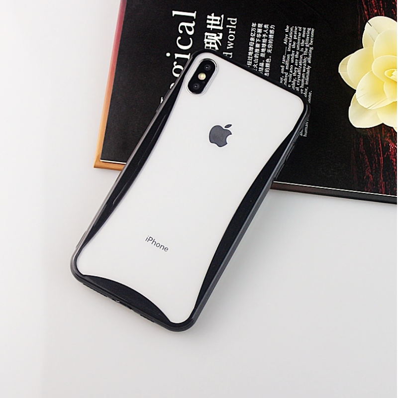 Ốp lưng điện thoại di động cong đầy màu sắc cho iPhone X \/ XS có lỗ dây đeo điện thoại và phích cắm chống bụi