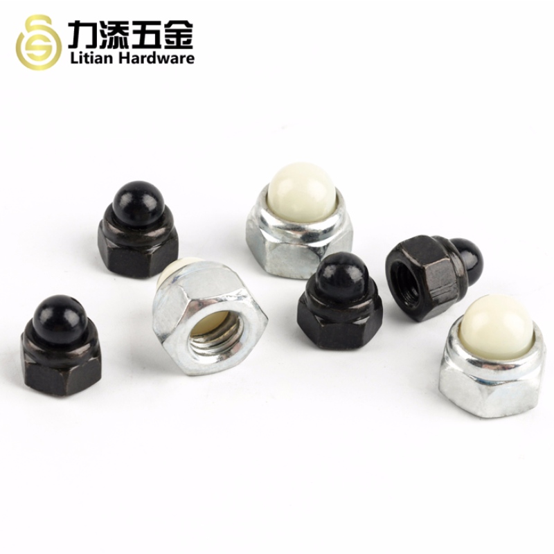 DIN986 M3-M12 kẽm đen và đai ốc nylon đầu trắng