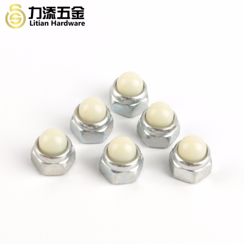 DIN986 M3-M12 kẽm đen và đai ốc nylon đầu trắng