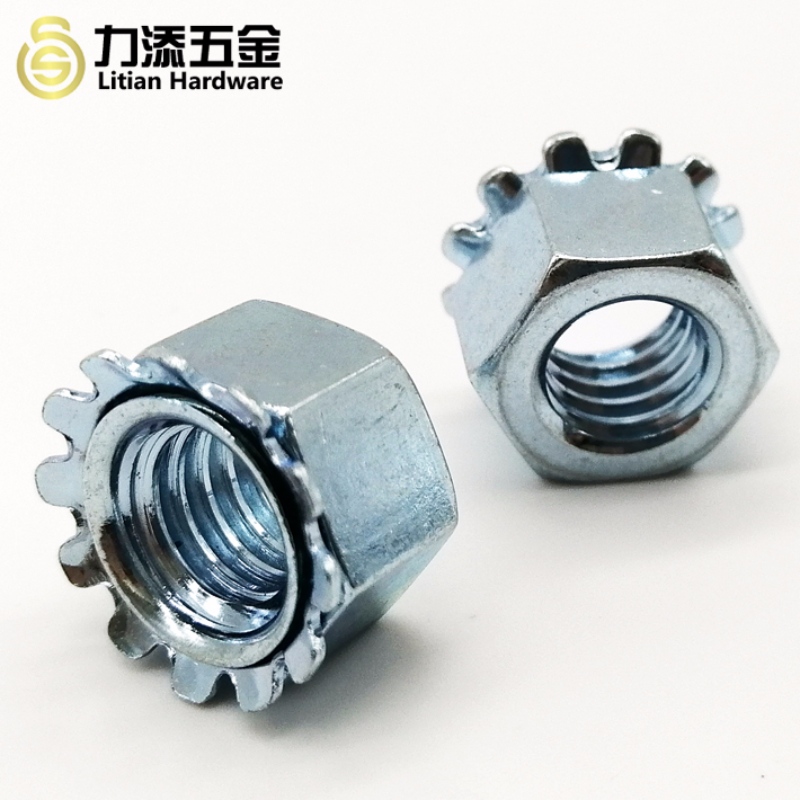 Lớp thép mạ kẽm M3-M12 Keps Nut đầu tiên được mạ kẽm