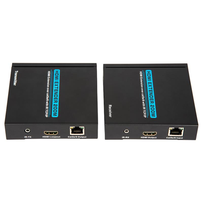 V1.3 HDMI Extender 200m trên cáp cat5e \/ 6 đơn Hỗ trợ Full HD 1080P POE