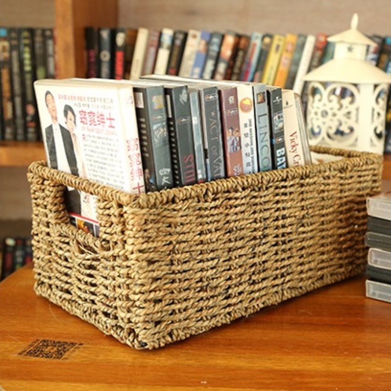 Giỏ lưu trữ phòng ngủ cỏ biển với lót