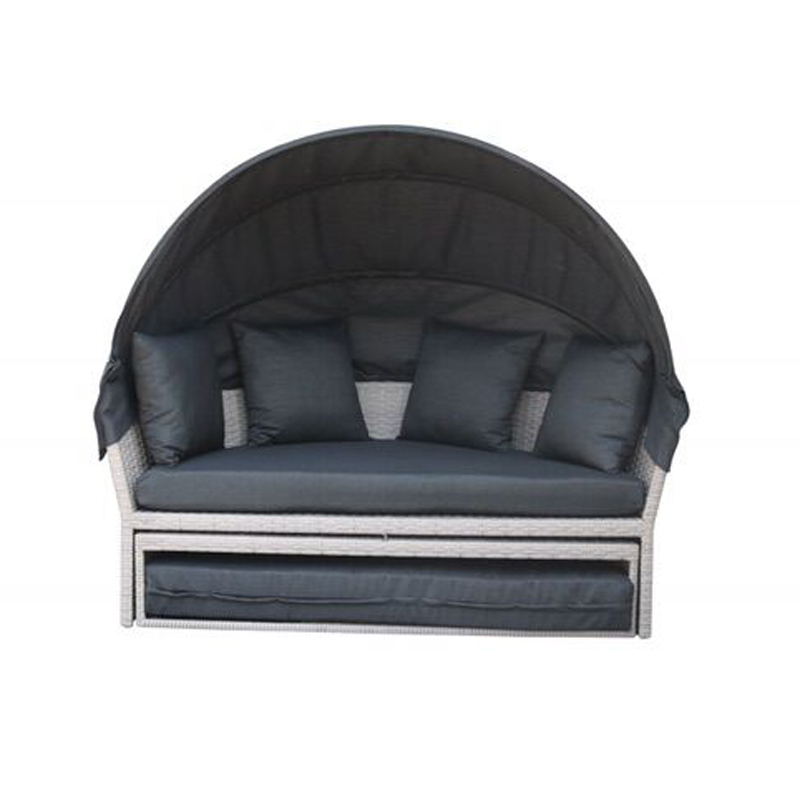 Alum & wicker sunbed set