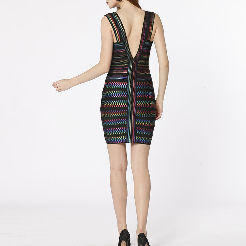 Tùy chỉnh màu đen backless bling lá bodycon trượt bút chì băng bó gợi cảm váy phụ nữ cho bữa tiệc câu lạc bộ buổi tối