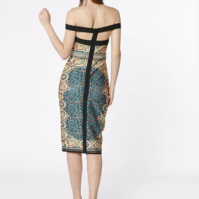 Xanh lá rỗng trên vai báo nữ dạ tiệc khiêu gợi mặc trang phục