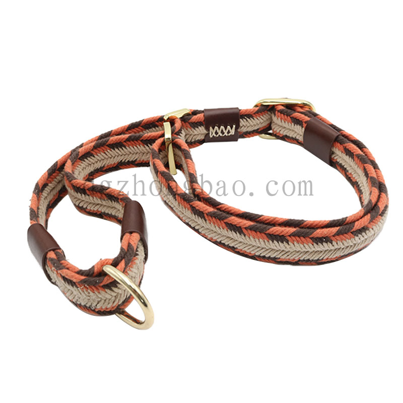Pet vòng cổ và dây buộc màu tương phản đan thuận tiện