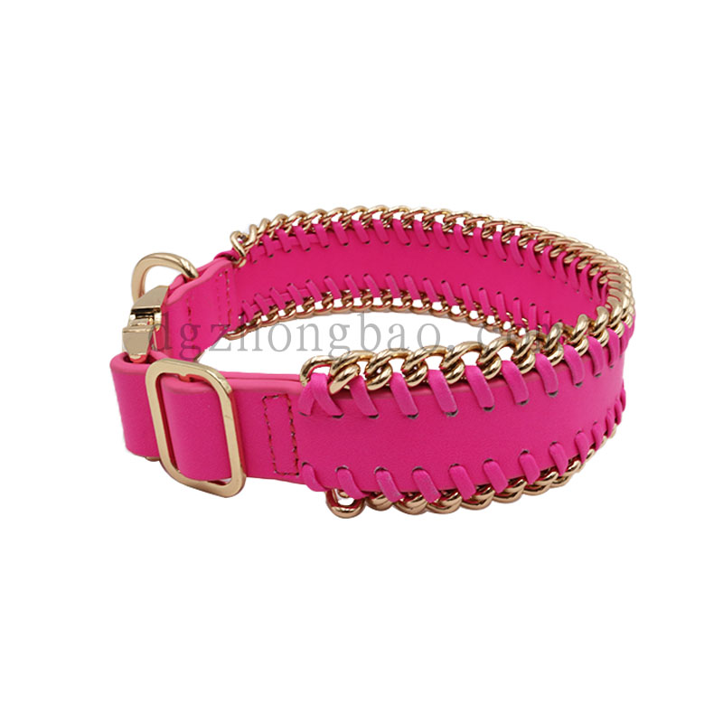 Pet dog cổ da + chuỗi mở khóa tiện lợi