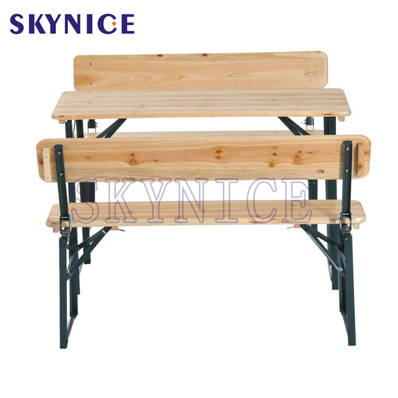 Cổ điển ngoài trời Pincic cắm trại gỗ gấp bàn bia và băng ghế