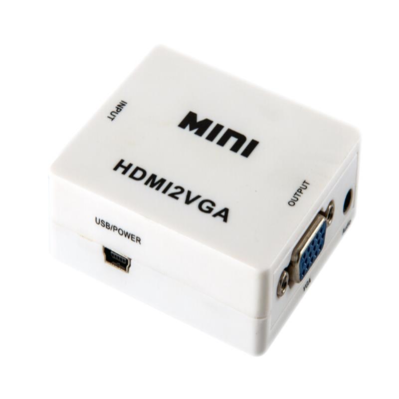 Kích thước nhỏ HDMI sang VGA + Bộ chuyển đổi âm thanh 1080P