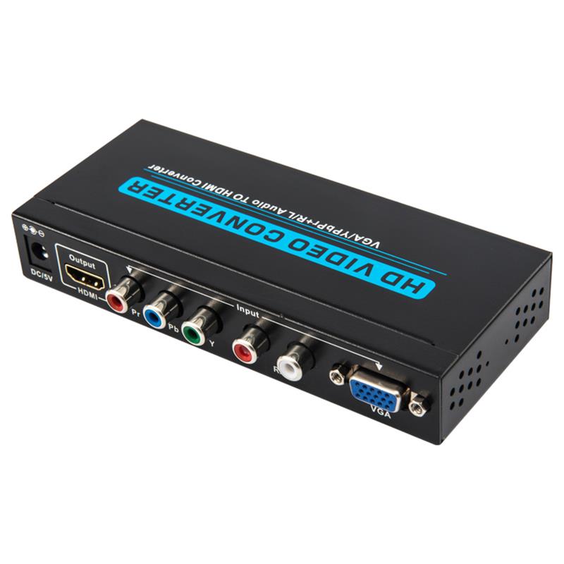 VGA \/ YPbPr + R \/ L Audio sang HDMI Converter 1080P