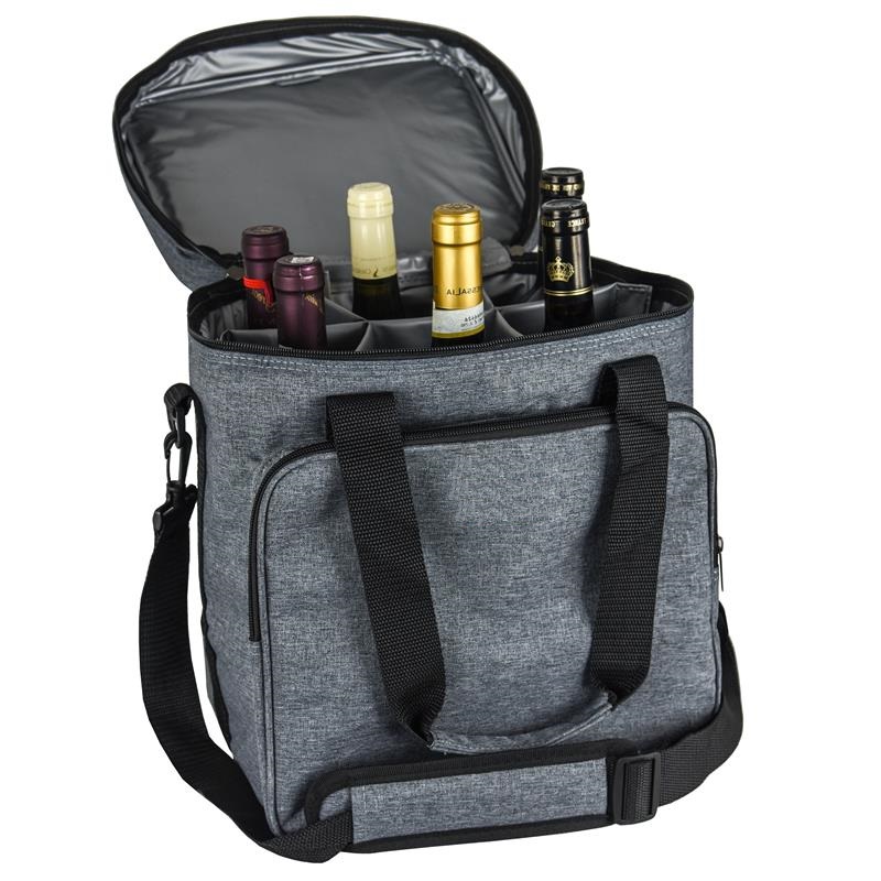 SGC21 Tàu chở rượu cách điện có thể tái sử dụng 6 Dung tích chai Đệm làm mát rượu vang Túi tote cho người yêu rượu Quà tặng