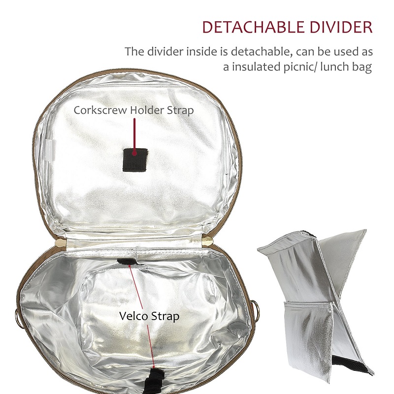 SGC31 Portable 4 chai rượu mang túi tote Không thấm nước Lá nhôm cách nhiệt Tote Picnic Ăn trưa Túi bảo vệ rượu ngoài trời Túi làm mát cho Chai