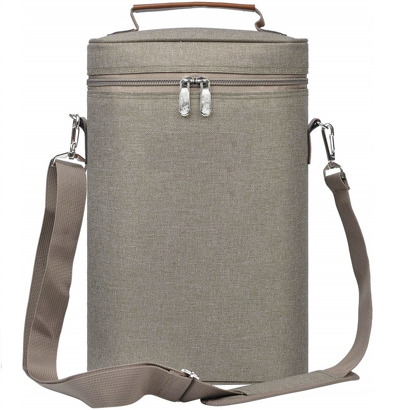 SGC32 Túi cách nhiệt Tote Rượu dã ngoại Túi sỉ Bán buôn tay cầm Túi rượu 2 chai có dây đeo vai có thể điều chỉnh