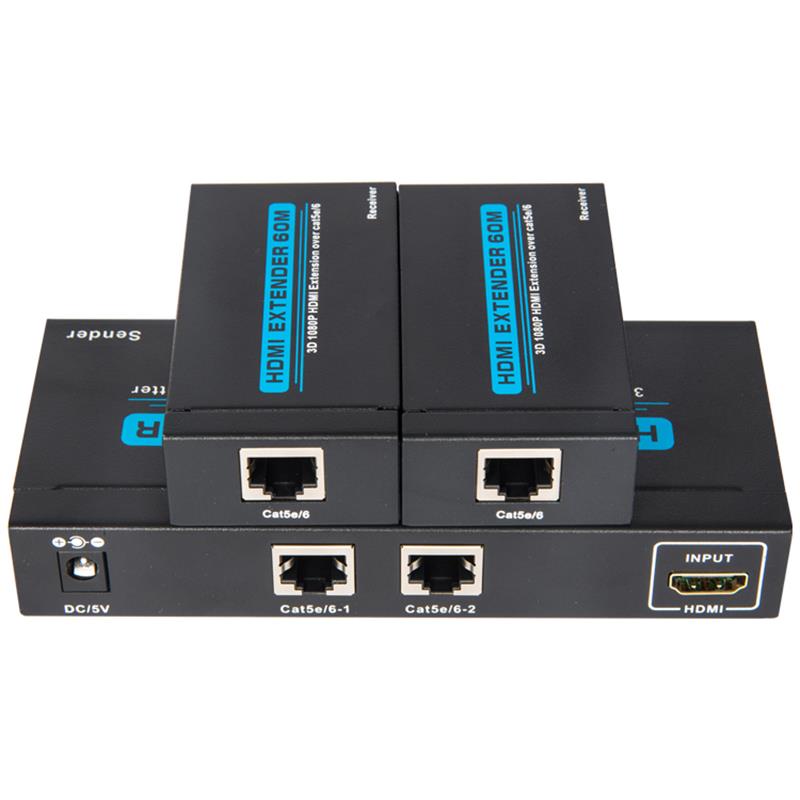 Bộ chia 2 cổng UTP HDMI 1x2 qua Cat5e / 6 Với 2 đầu thu lên đến 60m