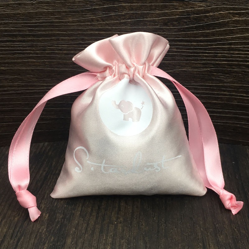 Túi đựng bụi tóc tùy chỉnh của SGS43 Túi tóc giả màu hồng Bao bì Satin Túi quà tặng Bán buôn